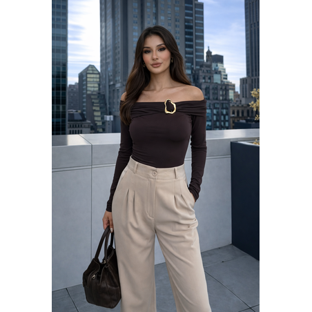 Mocha Off-Shoulder - Блуза