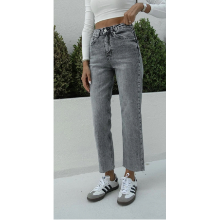 Дънки с висока талия Сиво