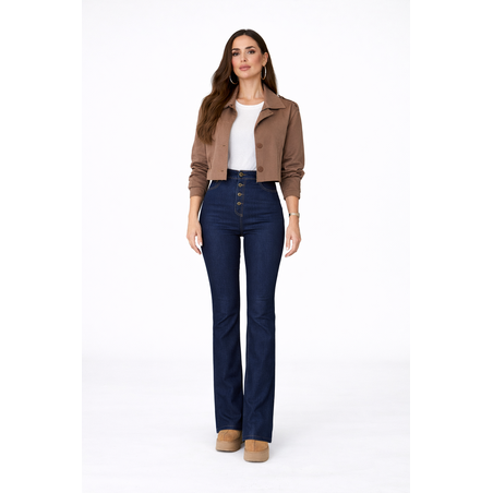 High Rise Classic – ластични дънки с висока талия и копчета