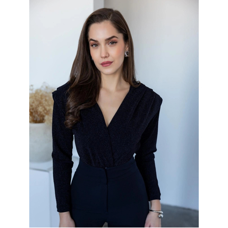 “Shine Motion Bodysuit” Black– Блестящо парти боди