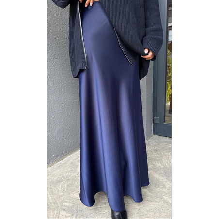 Дълга сатенена пола blue