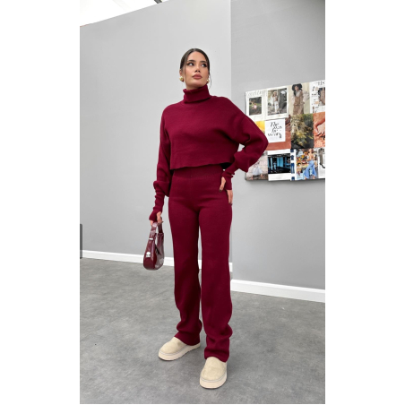 Cozy Elegance Set Bordo - плетен комплект