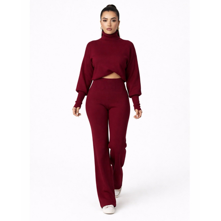 Cozy Elegance Set Bordo - плетен комплект