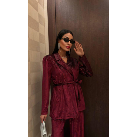 “Shine Party Suit” red – Елегантен костюм с пайети