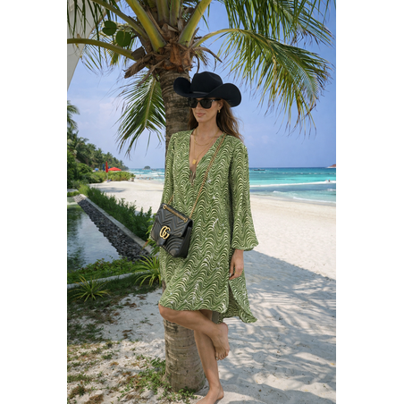 Tropica Shine – плажна туника в зелено с пайети