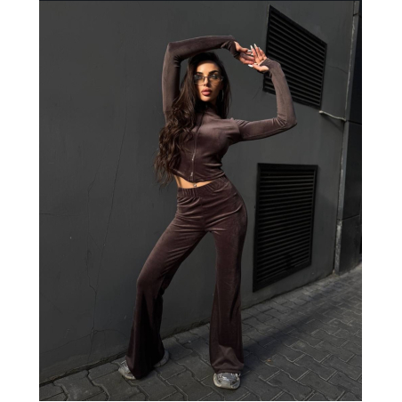Velour Chic  Brown - спортен екип от кадифе