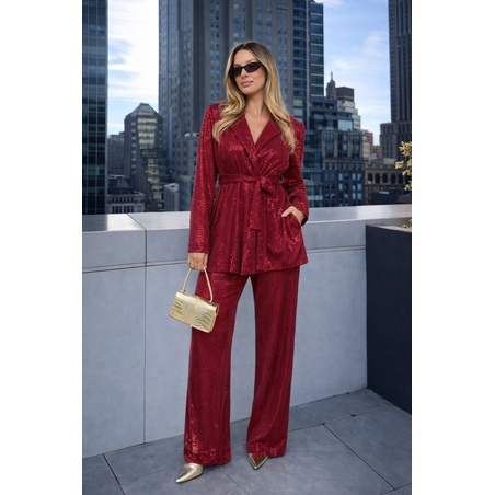 “Shine Party Suit” red – Елегантен костюм с пайети