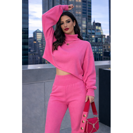Cozy Elegance Set Pink - плетен комплект с пуловер и панталон