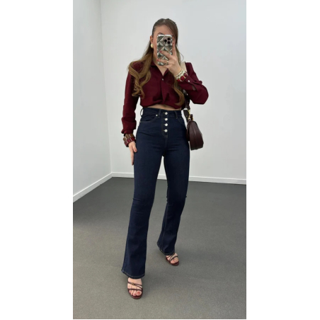 High Rise Classic – ластични дънки с висока талия и копчета