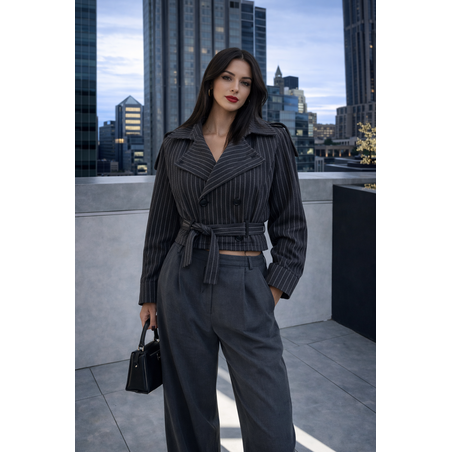 Rocker Fit Преходно палто с колан на райе