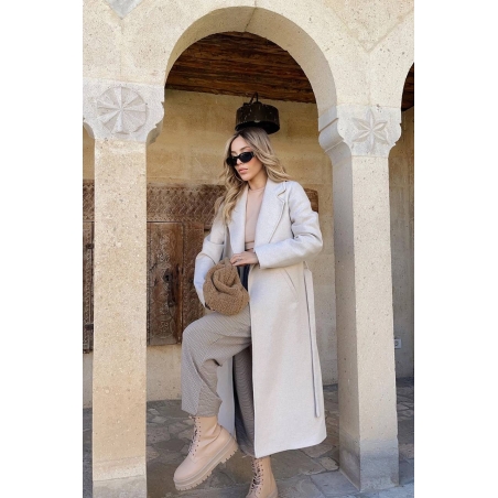 Aurora – дълго преходно палто от кашмир beige