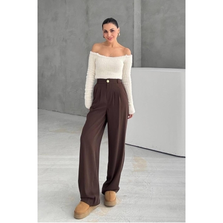Mocha Wide High - Кафяв панталон