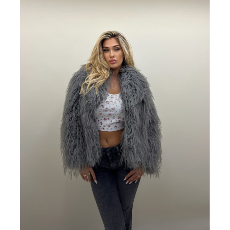 Дългокосместа лама-  палто Grey