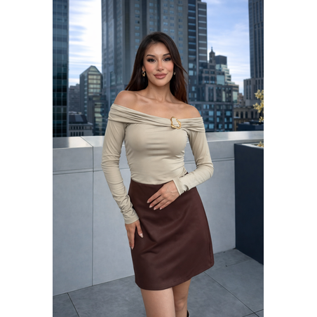 Beige Off-Shoulder - Блуза
