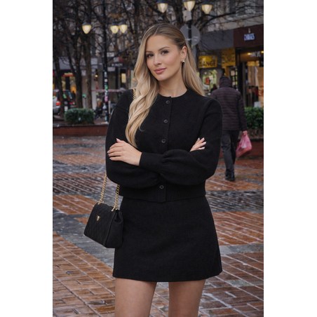 Winter Muse black – плетен комплект жилетка и пола