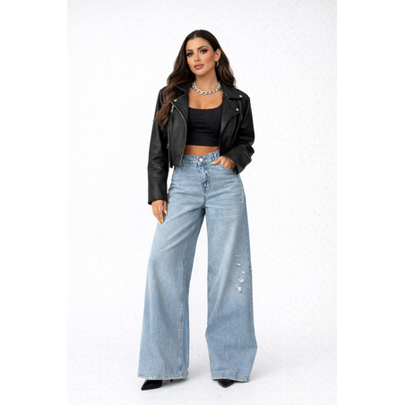 Дънки “Urban Edge” с висока талия и накъсани крачоли