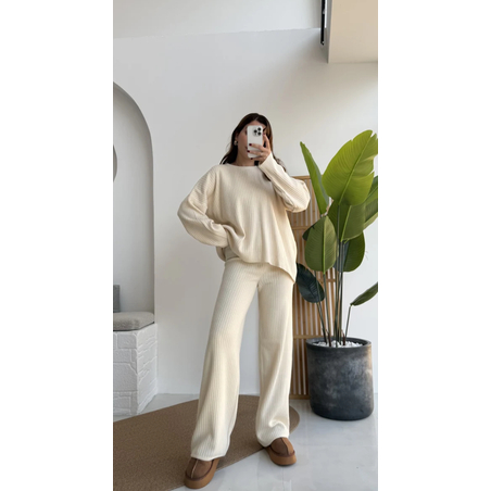 Комплект от финно плетиво в екрю