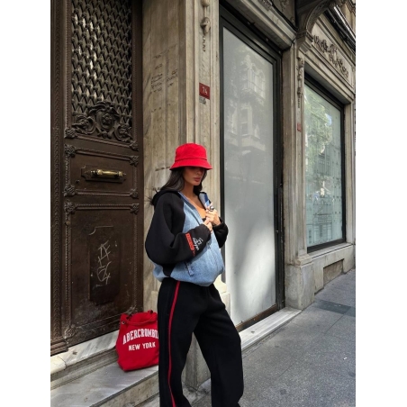 Овърсайз ватиран екип с деним