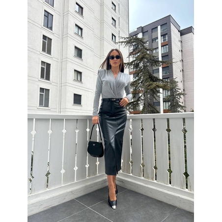 Елегантна кожена пола Noir