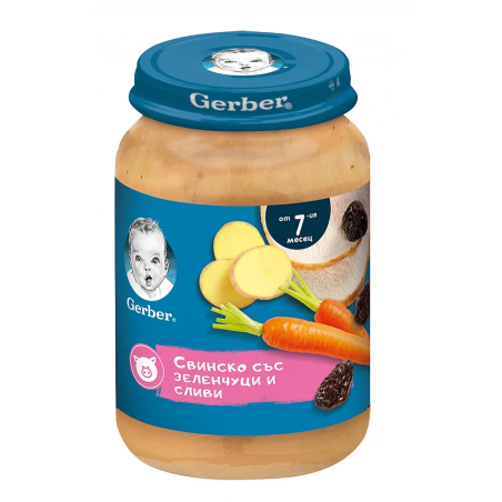 GERBER Свинско със зеленчуци и сливи 7м. 190г