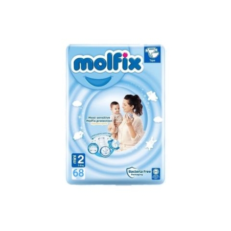 Пелени Molfix 2 -68 броя + Мокри кърпи Молфикс