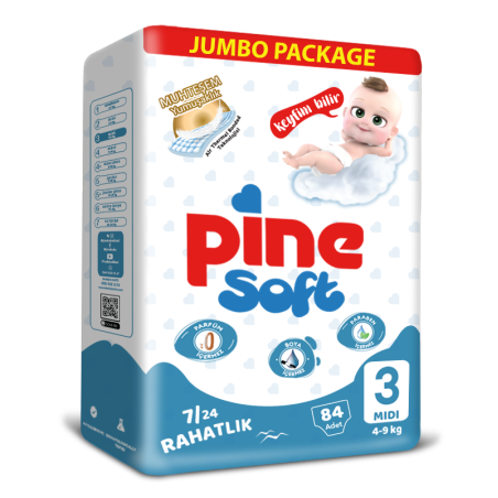 Пелени Pine Soft Jumbo 3 /4-9кг/ 84 броя