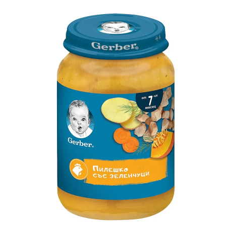 GERBER Пилешко със зеленчуци 7м. 190г
