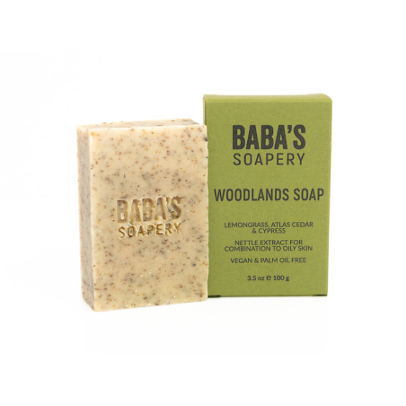 Сапун WOODLANDS с коприва, лимонова трева, кедър и кипарис 100 гр. BABA's SOAPERY