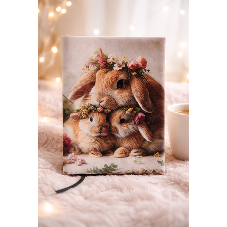 Подвързия за книга със зайчета | Хендмейд уют и стил