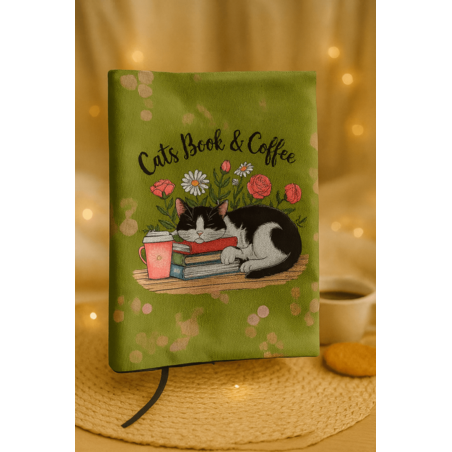 Подвързия за книга с коте  | Хендмейд уют и стил