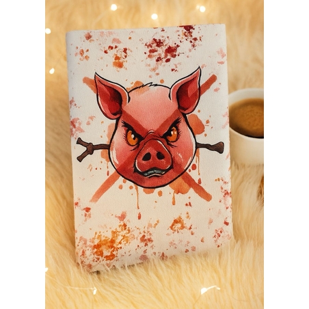 Подвързия за книга с глава на прасе | Хендмейд уют и стил