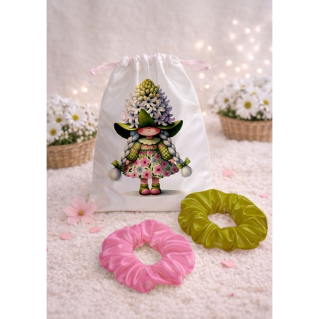 Сет от сатенена торбичка и 2бр. скрънчита  