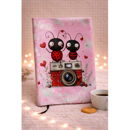 Подвързия за книга с влюбени калинки  | Хендмейд уют и стил