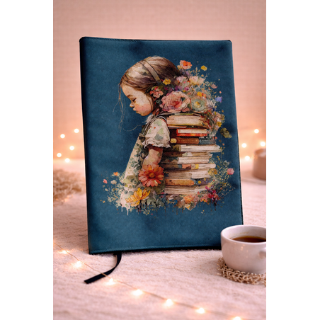 Подвързия за книга момиче с книги  | Хендмейд уют и стил