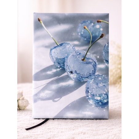 Подвързия за книга сини череши  | Хендмейд уют и стил