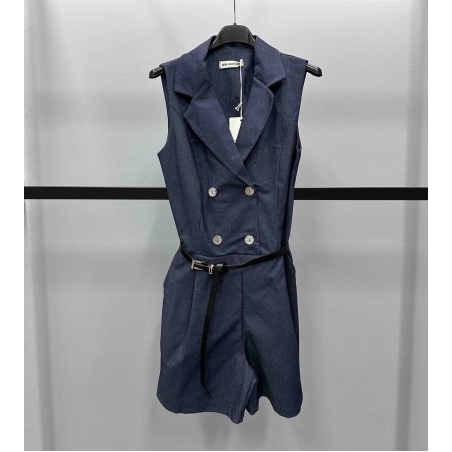 Гащеризон в дънково синьо с колан и златни копчета 👖✨