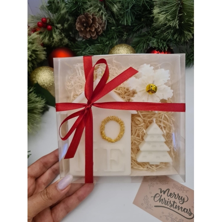 Подаръчен коледен комплект “Holiday Home Set” – къщичка, снежинка и елхичка | 250гр ръчна изработка