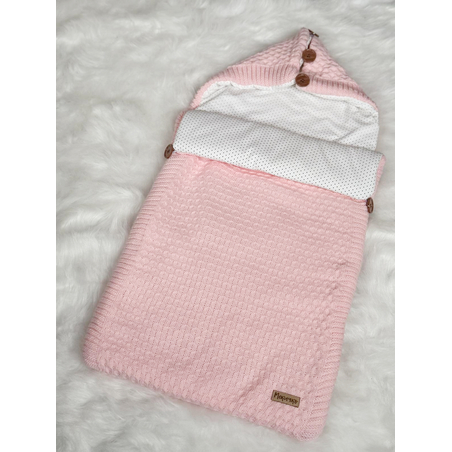 Порт-бебе - плетено одеяло с подплата в розово