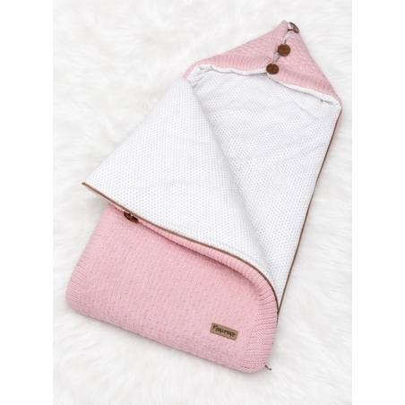 Порт-бебе - плетено одеяло с подплата в розово