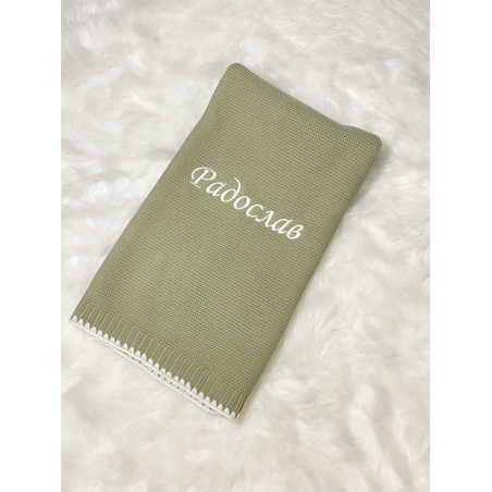 Мекичко памучно одеяло в зелено