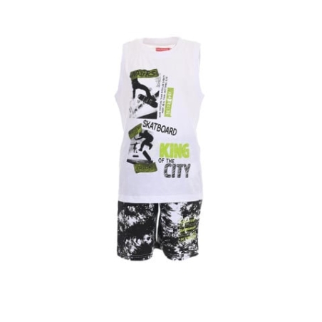 CHICCO Boys Shorts And Tee Set White/Multi