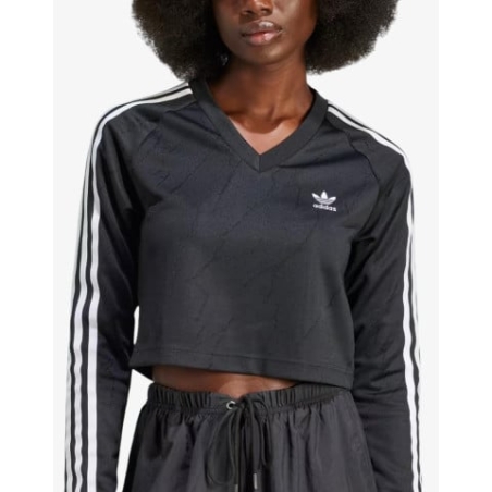 ADIDAS Originals Long Sleeve Cropped Top Black