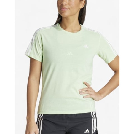 ADIDAS Own The Run 3-Stripes Tee Green