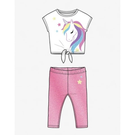 CHICCO Girls Leggings And Tee Set Dark Pink
