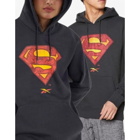 REEBOK x DC Superman Unisex Hoodie Dark Grey