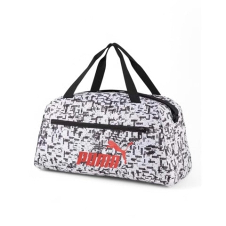 PUMA Phase All Over Printed Sports Bag White/Black