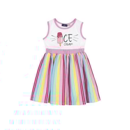 CHICCO Girls Sleeveless Dress Pink Striped