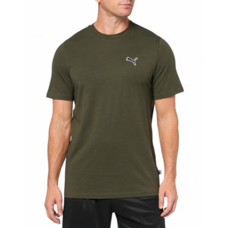 PUMA Essentials Taped Tee Dark Olive