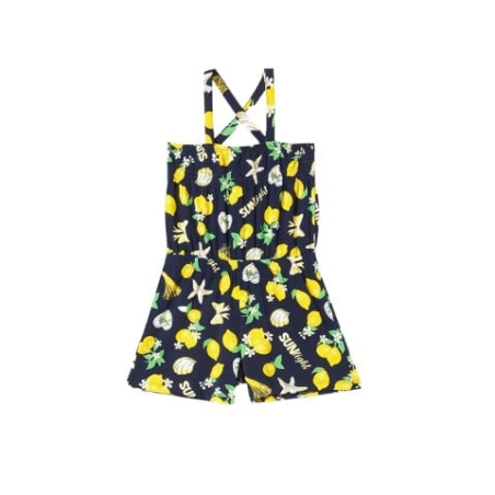 CHICCO Girls Short Dungarees Blue Printed