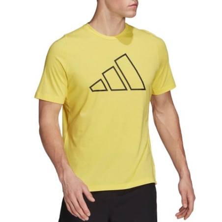 ADIDAS Train Icons 3-Bar Training Tee Yellow